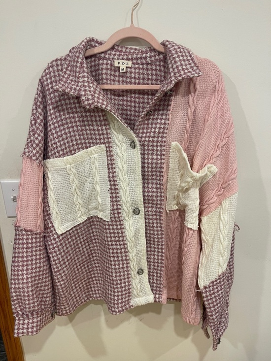 POL Jackets & Blazers - New Wihtout Tags POL patchwork Jacket in pink & cream